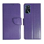 A D Enterprises Net Purple Flip Cover for Oppo A16 | Magnetic Case | Shock Absorbent | Flip Cover Oppo A16