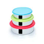UNINOX Stainless Steel Kitchen Storage Container Set of 3 pcs (750,1250,1900ml) Multicolor.