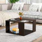 DFC Carrera Square Engineered Wood Coffee Table-End & Sofa Side Tea Table,Centre Table with Space Saving Portable with Storage for Living Room, Indoor & Outdoor (Dark Wenge)