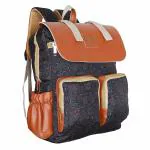 The Mom Store Multicolor Polyester Indigo Lotus Print Baby Diaper Bag for Travelling Parents