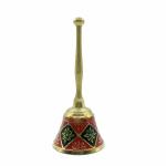pujaNpujari Pooja Bell Ghanta for Home Temple Brass with Engraved Meenakari Work 5 Inch