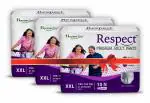 Respect Adult Diaper Pants Style for Unisex with Wetness Indicator (XXL - 30 Count, 41-60 Inches)