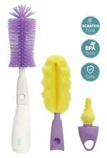 U-Grow Purple Silicone Baby Bottle Cleaning Brush (Pack of 3)