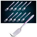 KITCHFREND Home Use size Stainless Steel Spoon Fork for Noodle/Pasta/Fruits/deserts (United Fork) pack of 10 pc