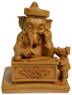 Karighar Multicolor Resin Ganesh Writing The Mahabharata Idol