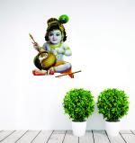 Decor Villa BAL KRISHNA 1 Wall Sticker & Decal (PVC Vinyl,Size-58 Cm X 48 Cm)