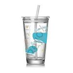 Kunya Transparent Glass Tumbler with Lid and Straw Coffee Mug Tea Cup Travel Mug Smoothies Fruit Juice Mug Pack of 1 470 ML