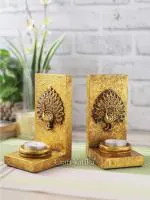 CraftVatika Tealight Candle Holder Stand Peacock Tea Light Holders for Home Decor