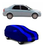 ABORDABLE Presents Semi Waterproof Car Body Cover Compatible with Tata Indigo CS UV Protection Heatproof Car Cover (Royal Blue With Mirror)