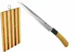Shruthi Ceramic Chef Sashimi Knife 8 Inches + Wooden Chopping Board Durable Life for Cutting Meat Chicken Cheese Vegetable Fruits EZ632