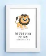 Elben Creatives - The spirit of God lives in me - 1 Corinthians 3:16 Children Bible Verse Frames/Christian Gift for Children / Kids Room Decor 16.7 x 13.7 inches (42x30cm)