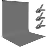 VTS 8 x 12 FT. Black Backdrop Background for Photography, High Density Polyester Fabric Pure Black Photo Backdrop Curtain Screen Collapsible Seamless for Shoot Portraits Party Video Studio (BLACK+3CLIPS)