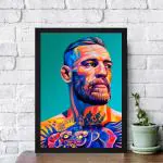 Intexture Gallery 99 presents a modern art print featuring Conor McGregor on texture paper, measuring 19.25 inches x 13.25 inches, perfect for decorating your home, office, or hotel walls.
