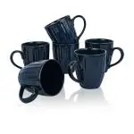 SAIJI MUGS Premium Coffee Mug Set of 6, 300ml (Blue Glam) Microwave Safe Coffee Mugs