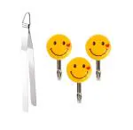 Urban Buy Stainless Steel Roti Chimta Tong With 1 Set Smiley Hooks and Multicolour, Pack of 2