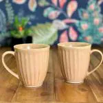BACKKSPACE RETAIL Ceramic Pottery Coffee Mugs/Tea Cups Set of 2 (Coffee Brown, 10cm H X 8cm D, 350ml)