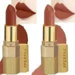 Perpaa Innocent Nude, Matte Rust Brown Lipstick (Pack Of 2)