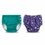 Chinmay Kids Combo of Baby Swim Diaper Waterproof Reusable Leakproof Adjustable Infant Pool Pant Boys Girls Swimsuit, Age Group - (4 months - 3 Years) | Green Star Print
