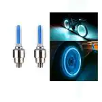 Eshopglee Blue Tyre LEE Light Rim Valve Cap Flashing with Motion Sensor for Bike and Bicycle (pack of 2)