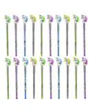 Jellify Multicolor Plastic Unicorn Push-Up Non - Sharpening Stacking Lead Bullet Pencils For Kids (Set Of 12)