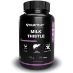 NutritJet Milk Thistle 30:1 Liver Cleanse Support Detox ,Silymarin Extra Strength - 120 Veg Capsules