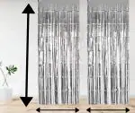 Bubble Trouble Silver Foil Fringe Curtains (Pack Of 2)