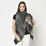 Oswal Women Grey Printed Polyester Shawl (Free Size)