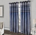 Reyansh Decor Blue Polyester Blend Digital Panel Door Curtains, 4 X 7 Ft (Pack Of 2)