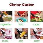 KHODAL ENTERPRISE Clever Cutter - 2-in-1 Food Chopper, Vegetable Cutter, Fruit Slicer, Kitchen Scissors Knife, Multi-Purpose Handheld Food Chopper and Slicer with Built-in Cutting Board, Time-Saving Kitchen Prep Tool - 1 pcs