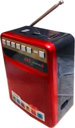 BEERTECH...GET THE BEST TECH NX BS109FM Portable AC, DC Tooth Music Player With Digital Display USB FM Radio (Red)