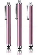 IACCESSORIES Universal Capacitive Stylus Touch Screen Pens - Pack of 3, Compatible With All iPhone, iPad, Tabs, Android Mobile Phones (Rose Gold)