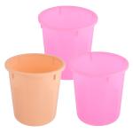 Kuber Industries Dustbin | Open Dustbin | Plastic Garbage Dustbin | Dustbin for Kitchen | Dustbin for Bathroom | Office Dustbin | Plain Sada Dustbin | 7 LTR | Pack of 3 | Multi