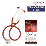 Qanta ZEN CARDIO III SS (Red) Cardiology Stethoscope, SS & Dual Head Chest Piece