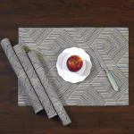 ODE & CLEO Front Print Zari Aari Chain Embroidery Premium Cotton Eco-Friendly Versatile Table Mats