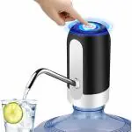 SARCHASE Portable Wireless Automatic Water Dispenser Pump with Silicone Pipe for 20 Litres Bottle Can USB Rechargeable For Home, Office and Outdoor Travel White/Black