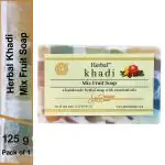 Herbal Khadi Ayurvedic Mix Fruit Handmade Soap for Bath For Moisturizing & Cleansing Made with Natural Ingredients Suitable for All Skin Type, for Men & Women (Pack of 1) (125 g)