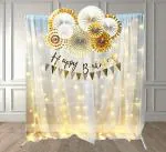 SpecialYou.in Decoration Tulle White Net Curtain Cloth Backdrop Combo For Birthdays, Anniversary (Pack of 16)