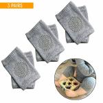 Safe-o-kid Crawling Baby, Toddler, Infant Anti-Slip Elbow And Knee Pads/Guards-Grey Pack of 3
