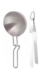 Urban Buy Aluminium Tadka Pan With Stainless Steel Roti Chimta Tongs and Multicolour, Pack of 2