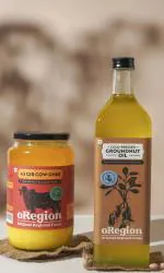 oRegion Combo: A2 Gir Cow Ghee 1000ml & Cold Pressed Groundnut oil 1000ml