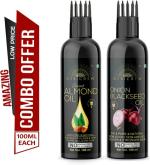 Desi Crew Sweet Almond and Onion Blackseed Oil for Skin, Body and Hair Care 100 ml Each