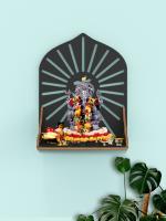 Home Sparkle Black MDF Mandir OM Wall Shelf 10 x 10.5 x 14 inch