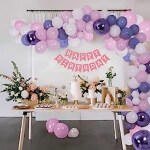 SpecialYou.in Pastel theme Happy Birthday Decoration kit Items for Girls with Pastel Pink, Purple and White Balloons, Pink Happy Birthday Party Banner pack of -58 items