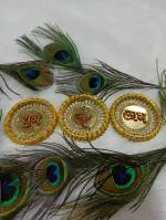 OQVIT Shubh Labh Ganesha Stickers for Side Door/Wall Hanging Main Entrance/Pooja Room/Diwali/Wedding Decor [3piece]