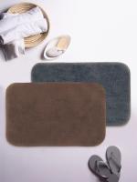 BIANCA benz brown/grey Soft-Cotton Bath Mat-2pc Medium solid(60 cm x 40 cm)
