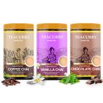 TEACURRY Chai Combo Pack - (3 x 100 Grams ) Coffee Chai, Vanilla Chai, Chocolate Chai - 100% Natural