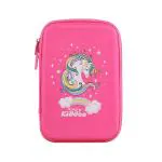 Smily Kiddos Single Compartment Purple Rainbow Unicorn Ethylene Vinyl Acetate Zipper Pencil Case for Boys and Girls