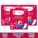 everteen Period Care XXL Soft Double Flaps enriched with Neem and Safflower - 3 Pack (40 Pads each, 320mm)