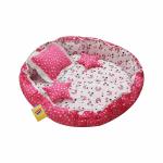 Infantbond Moon Pink Cotton Super Soft Reversible Nest Bedding Set (Pack of 1)
