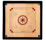 Rkp Black Engineered Wood Carrom Board For Official Matches With Free Coin, Striker And Powder